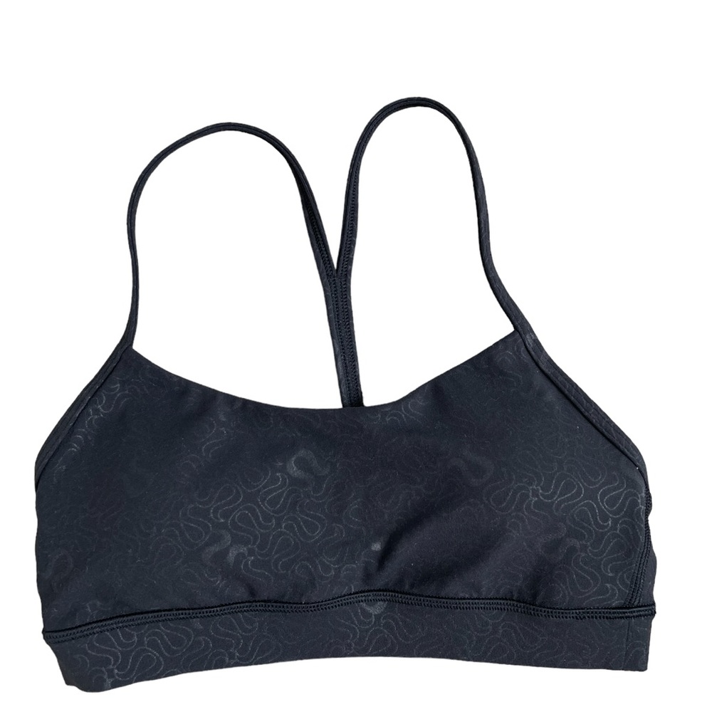 Lululemon Flow Y Nulu Bra Yogo Emboss Black Size 4
